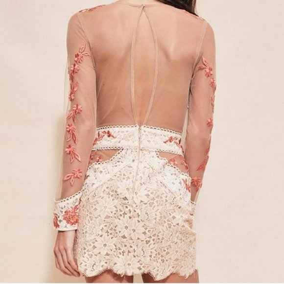 For Love And Lemons Orange and Cream Mini Dress - Picture 2 of 2